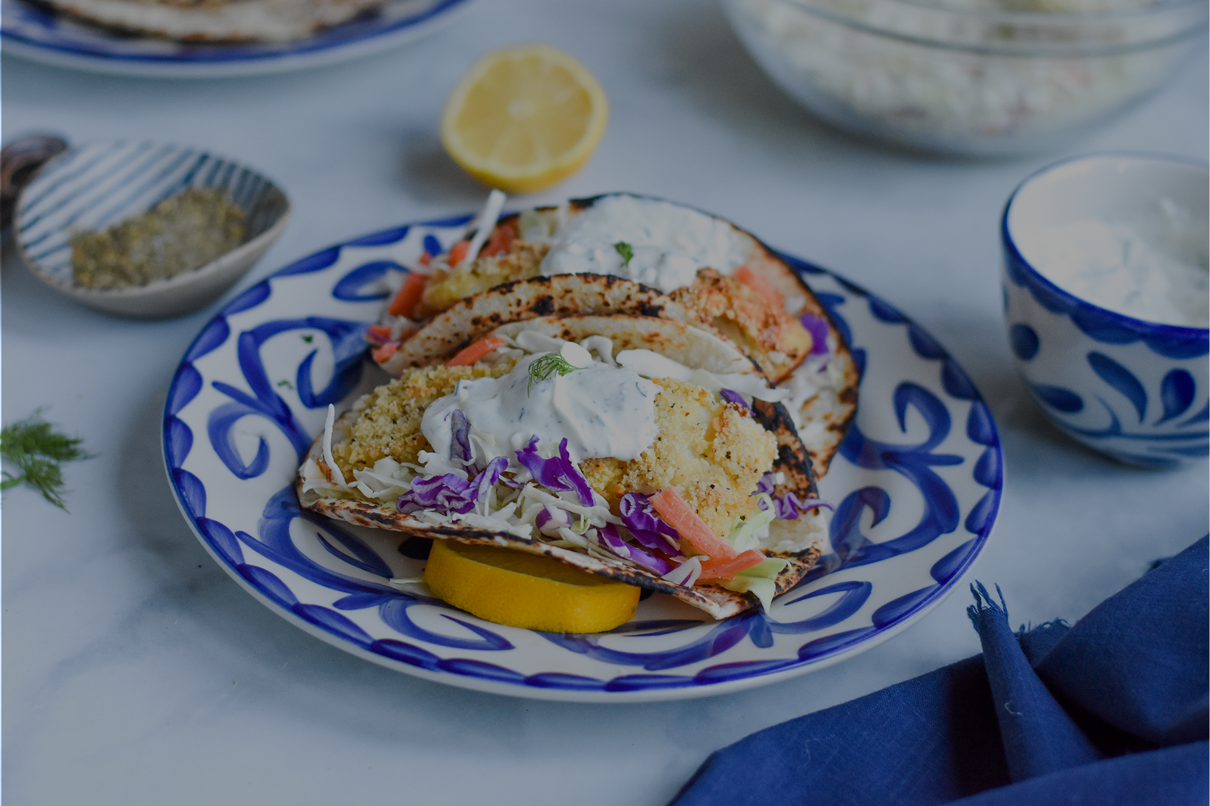 Greek-Style Fish Tacos